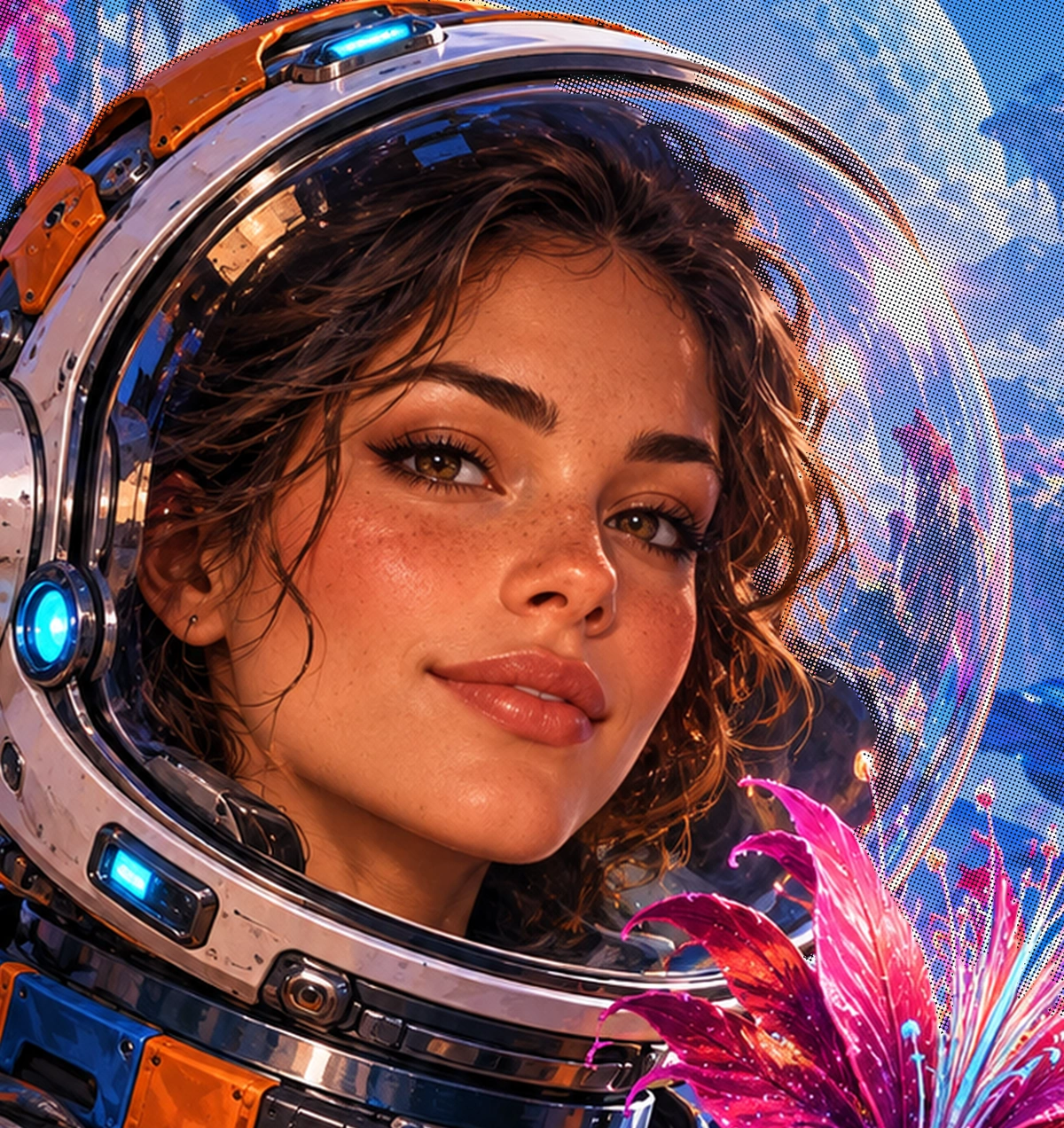 Resultado real: astronauta conservada y fondo tramado