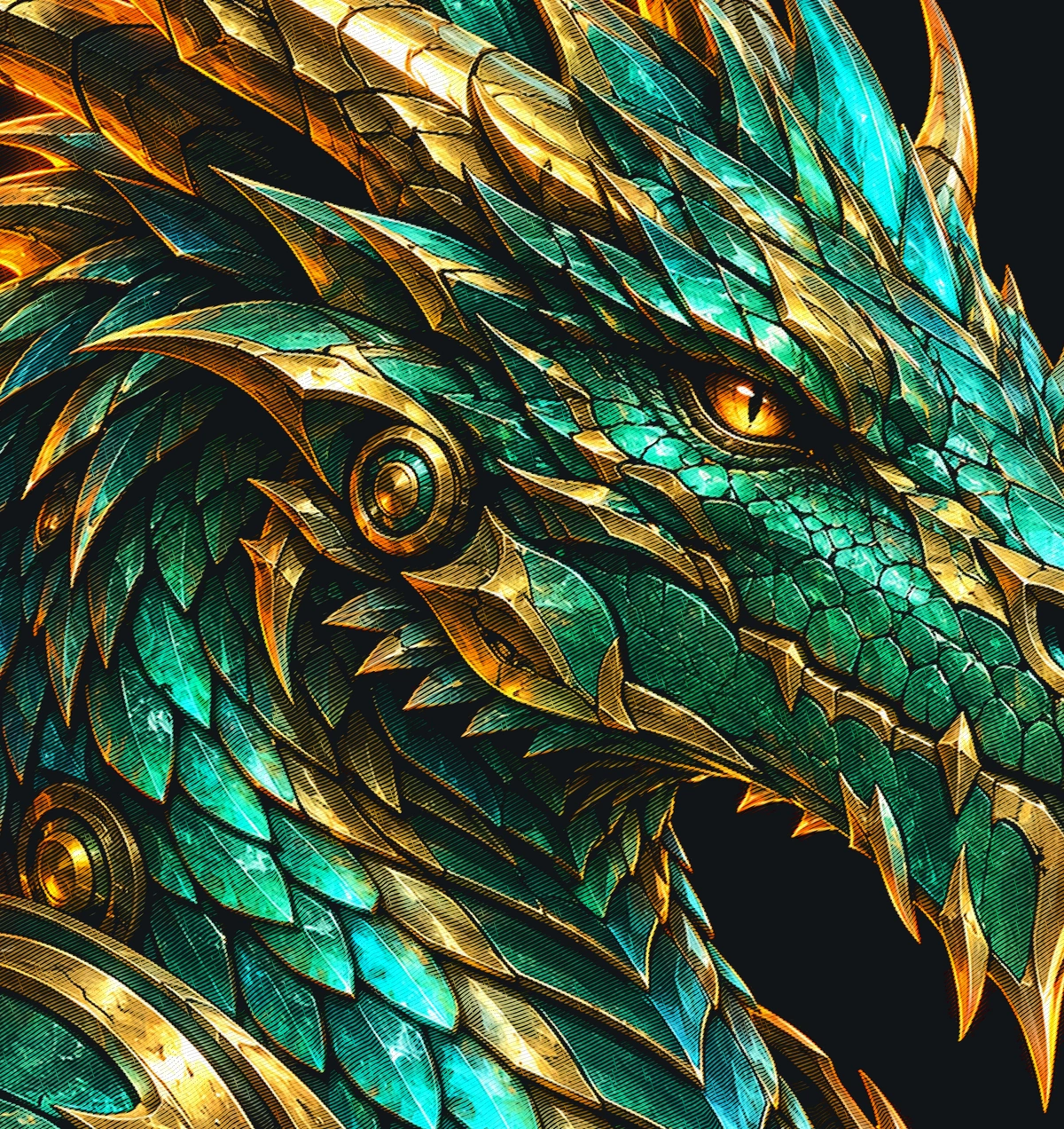 Resultado real: dragón con trazos TOT y espacios transparentes